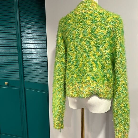 Free People NWT Stardust Pullover Sweater in Lemon Lime Combo XS - Picture 4 of 5